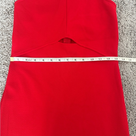 Red Halter Cutout Midi Dress Side Slit‎ Evening Formal Size Small - Picture 10 of 14